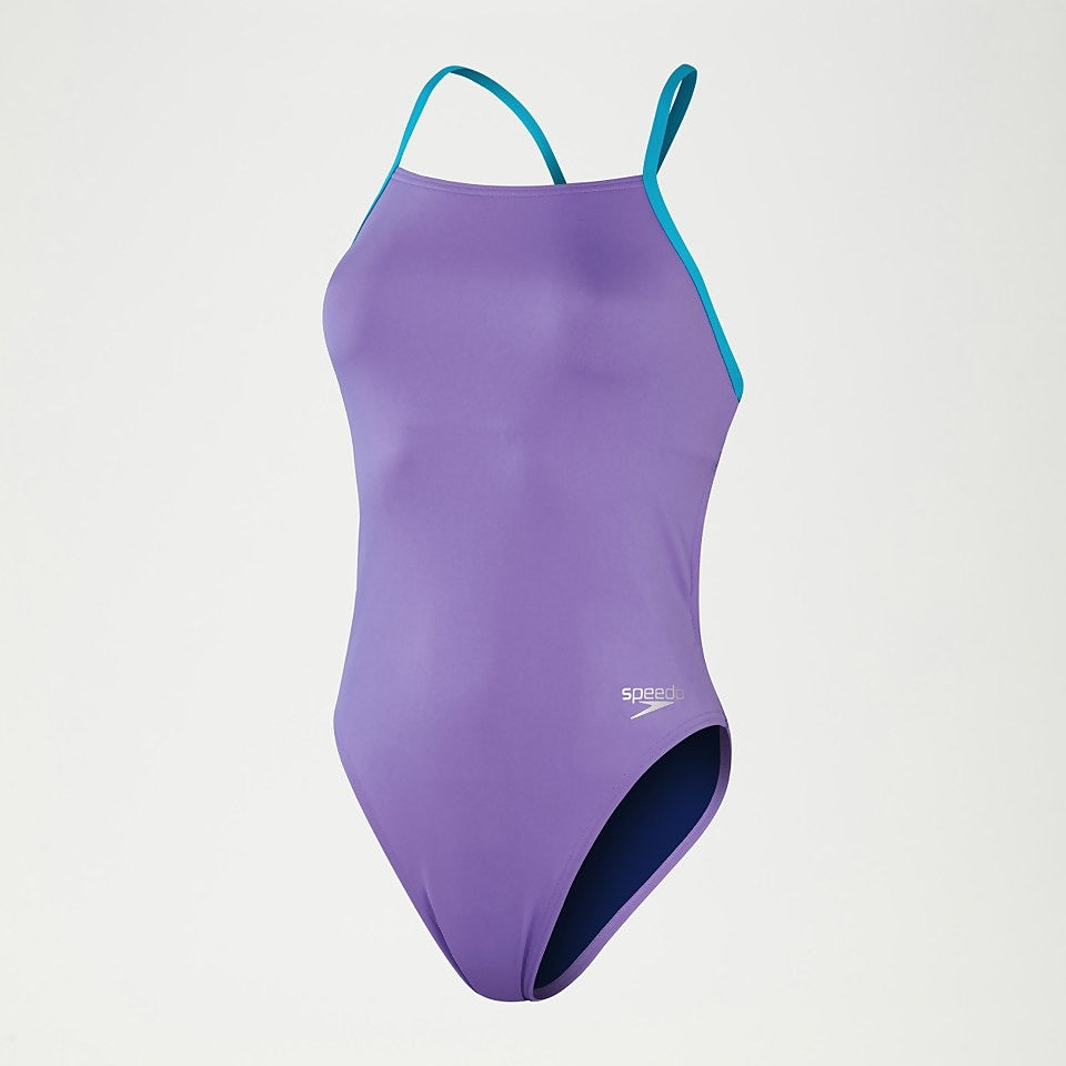 Speedo Womens Solid Lattice Back