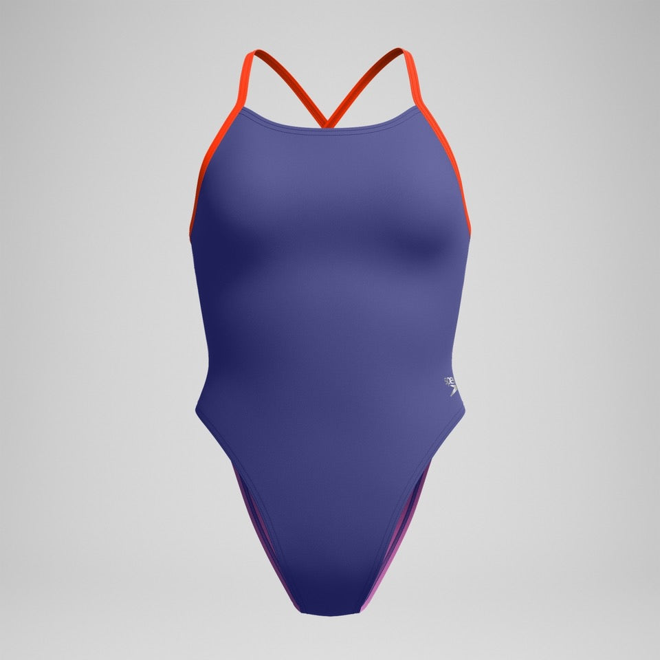 Womens Solid Tie Back Blue/Pink