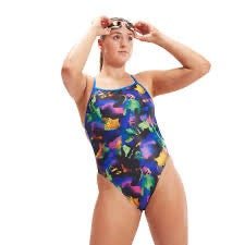 Speedo Womens Allover Digital Lattice Tie-Back