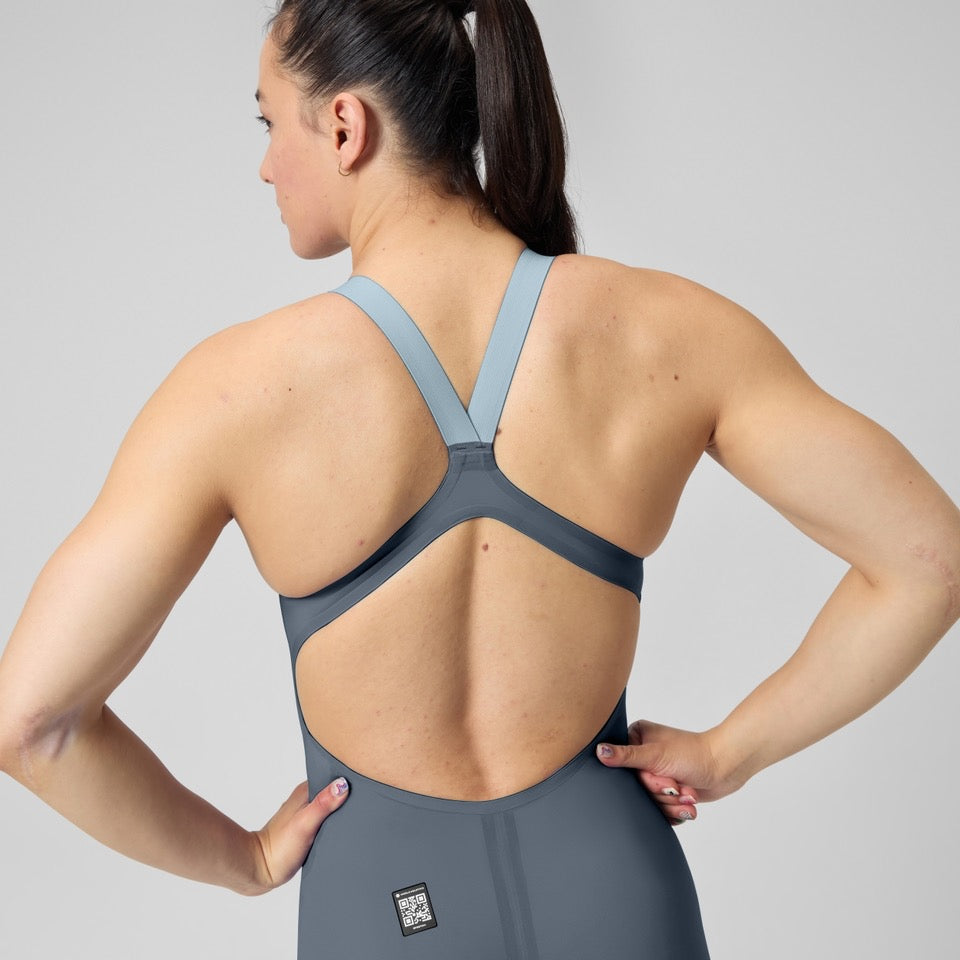 Fastskin LZR Pure Valor 2.0 Openback Kneeskin Grey/Blue